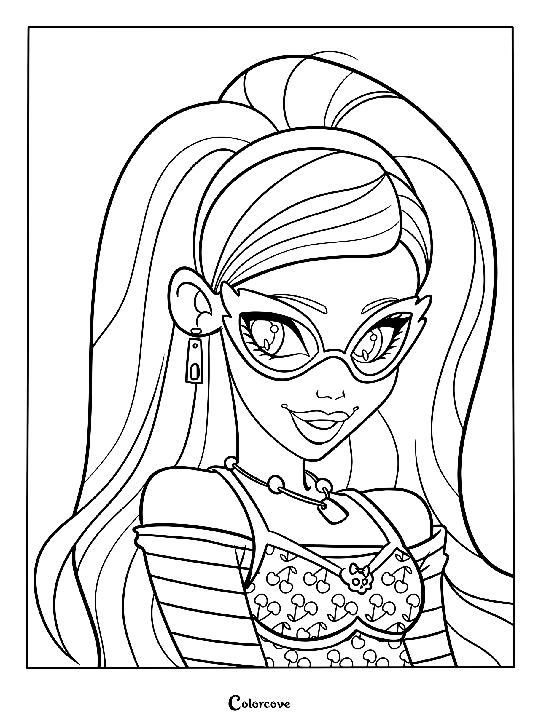 Dibujo para colorear de Ghoulia Yelps con fan art de Monster High.