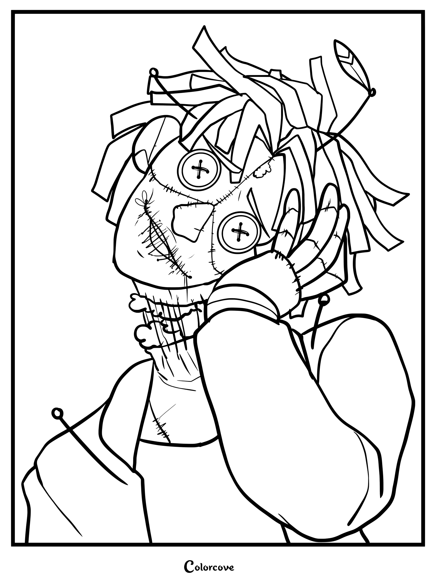 Página para colorear del personaje Hoodude Voodoo de Monster High.