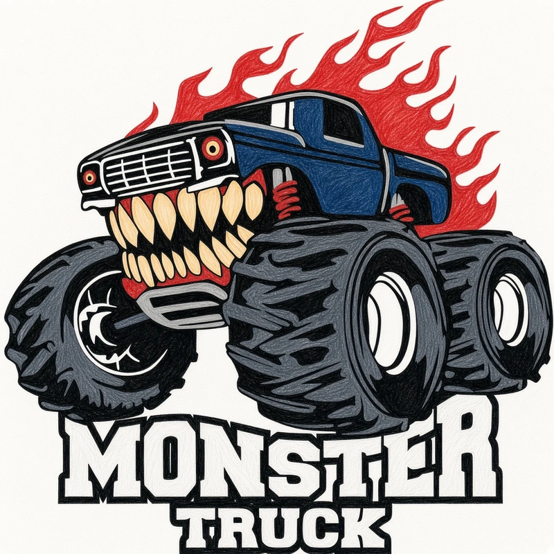 27 Monster Truck Coloring Pages: Crushing Action Sheets