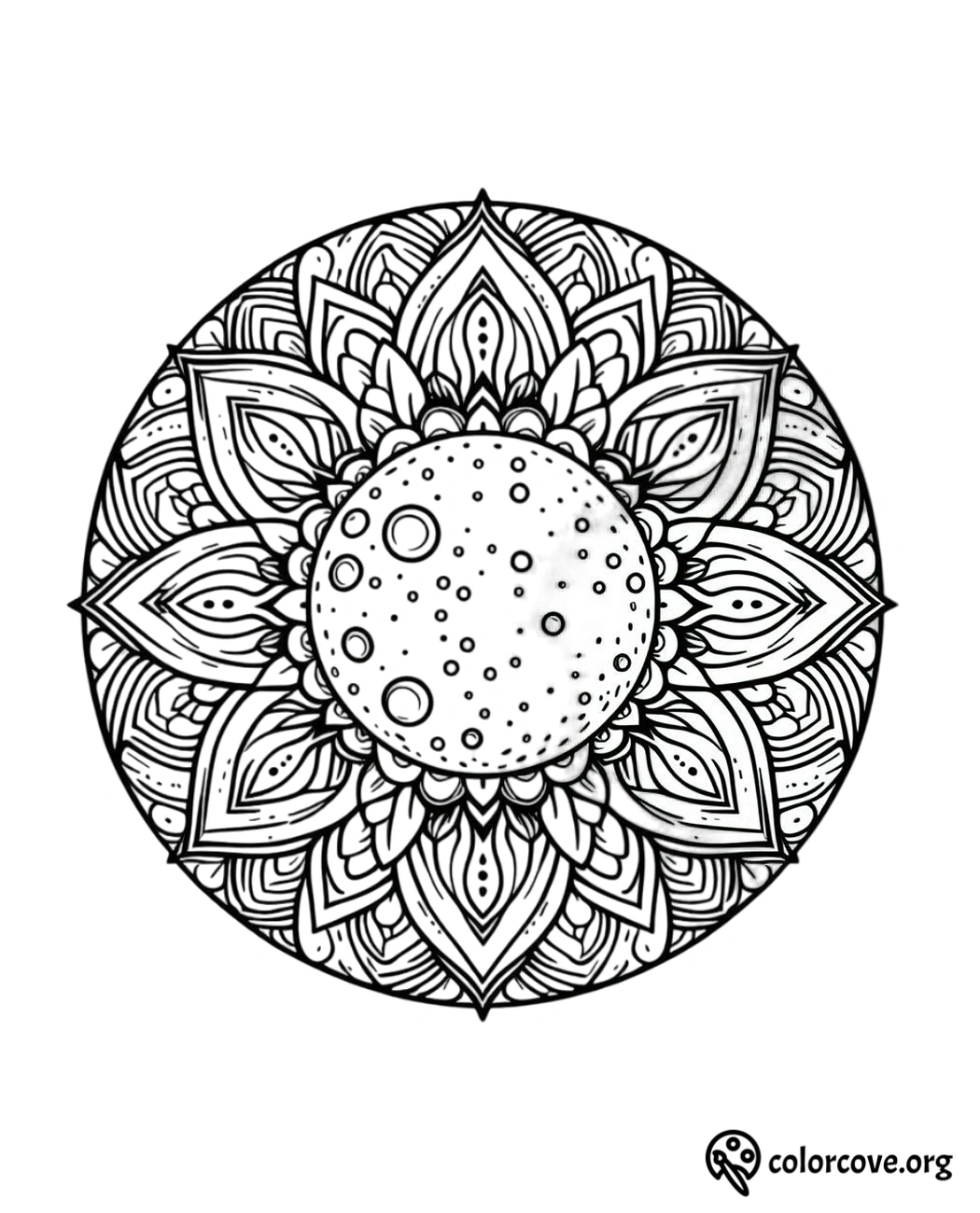 a black and white mandala