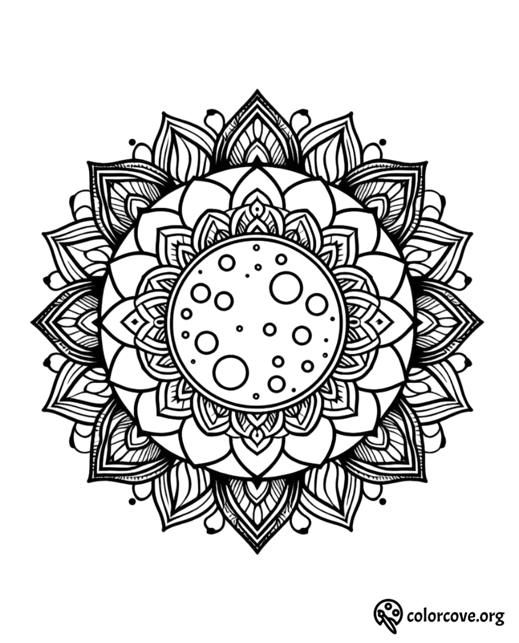 a black and white mandala