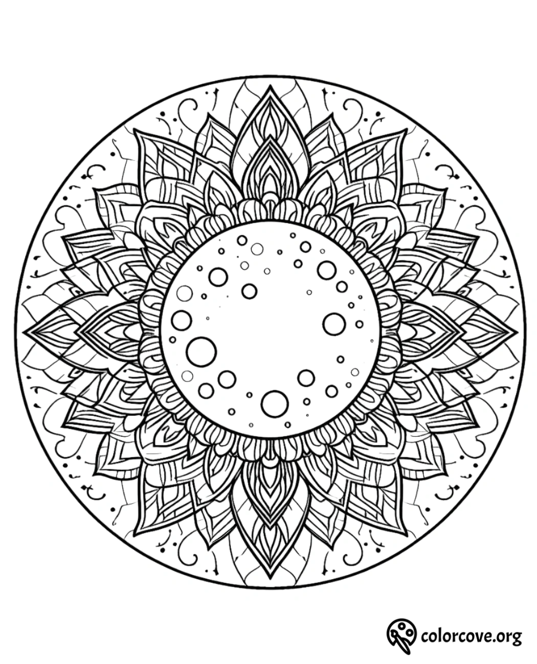 a black and white circular design