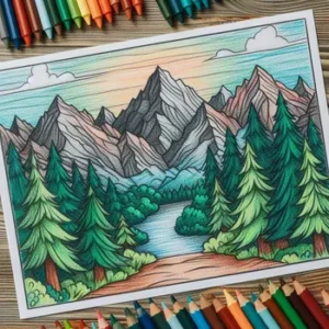 16 Free Mountain Coloring Pages: Majestic Alpine Escapes