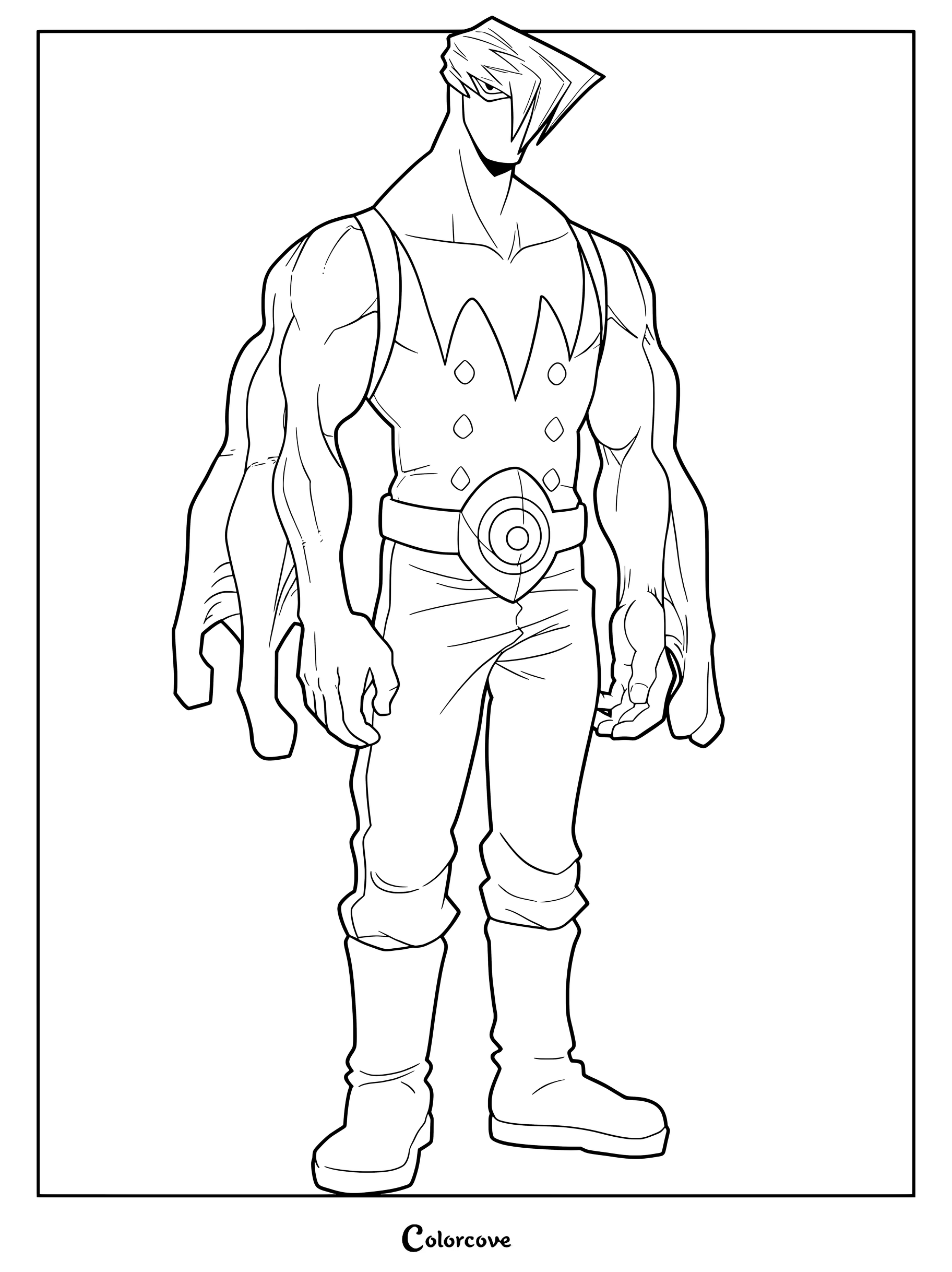Mezo Shoji, also known as Tentacole, standing in his hero costume with his multiple tentacle arms in this printable coloring page.