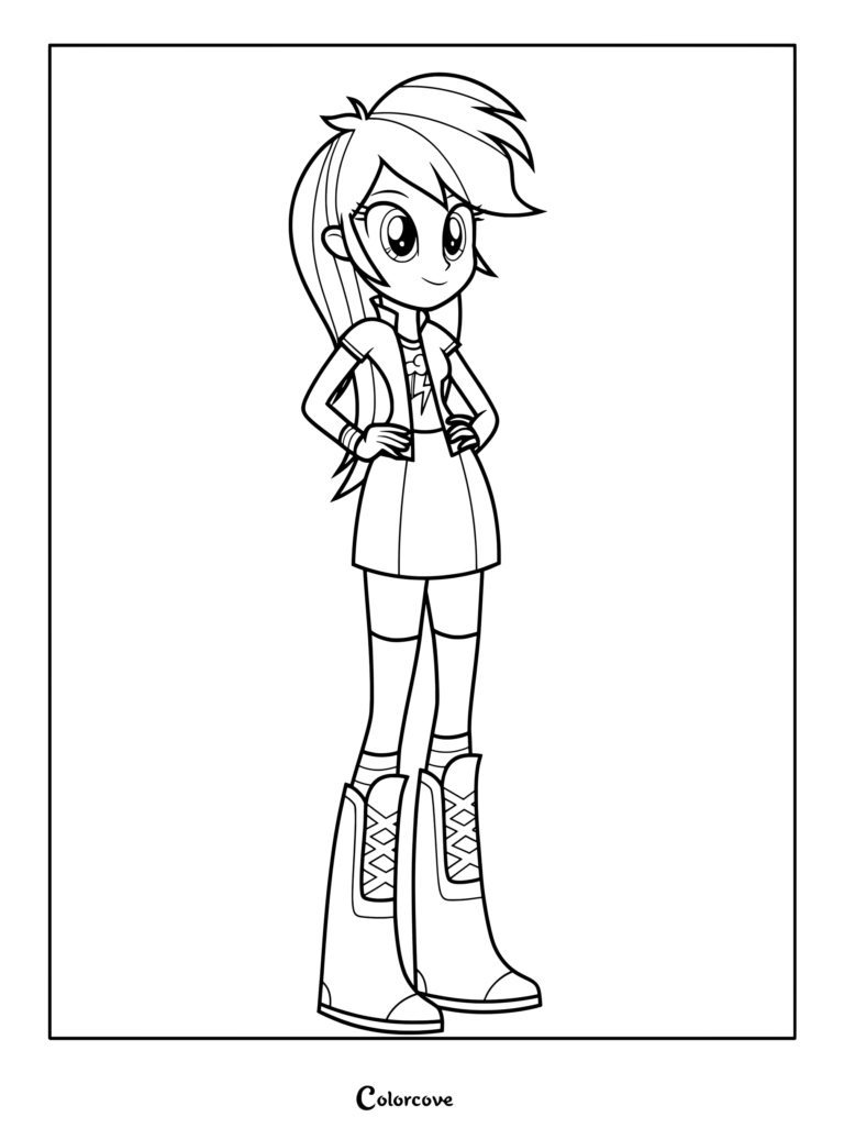 Coloriage de Rainbow Dash de la franchise My Little Pony Equestria Girls
