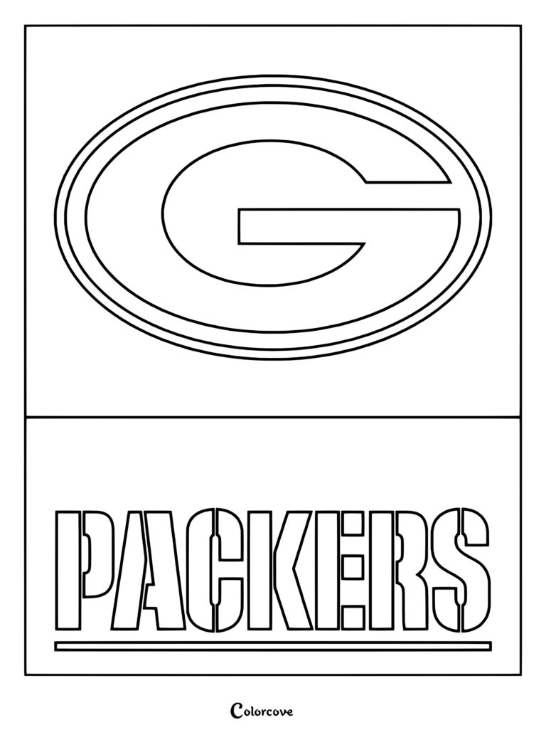 Dibujo del logotipo de Green Bay Packers para colorear de la NFL para imprimir y pintar.