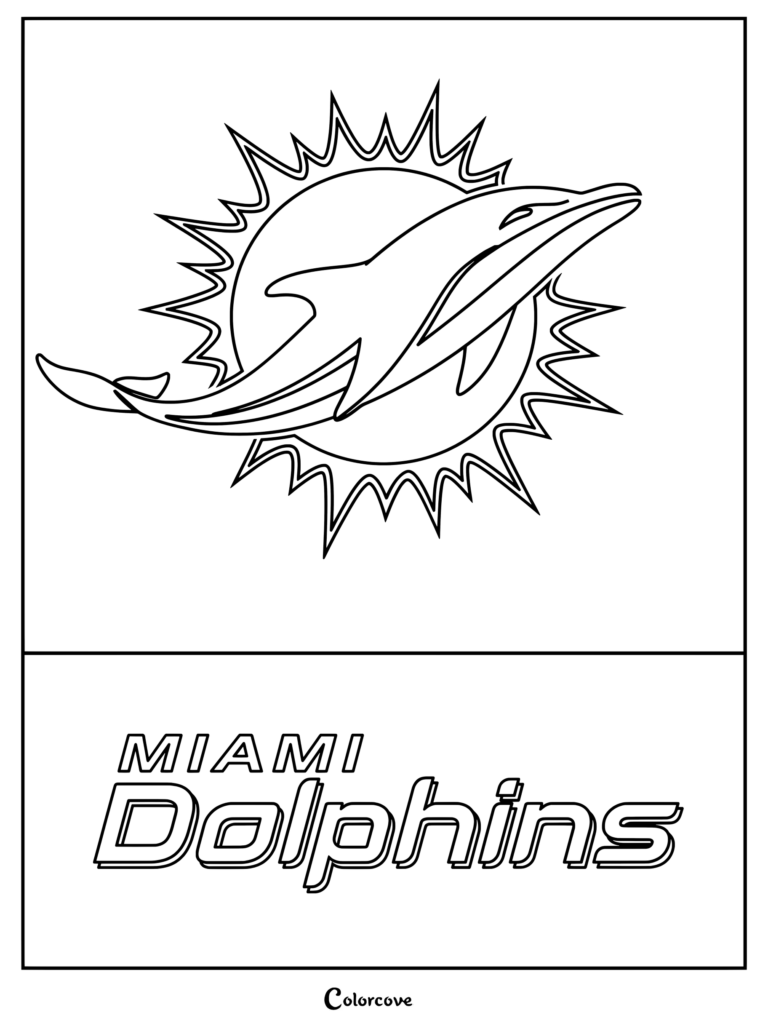 Dibujo de Miami Dolphins con el logotipo del equipo para los fanáticos de la NFL.