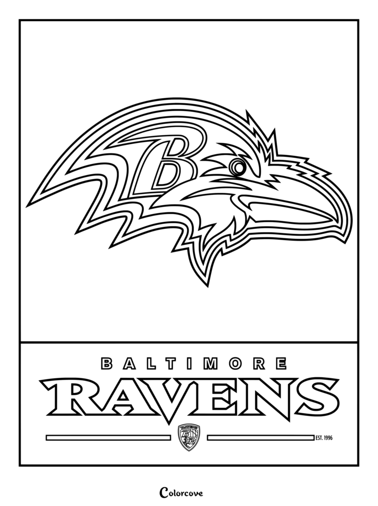 Dibujo del logotipo del equipo de la NFL Baltimore Ravens