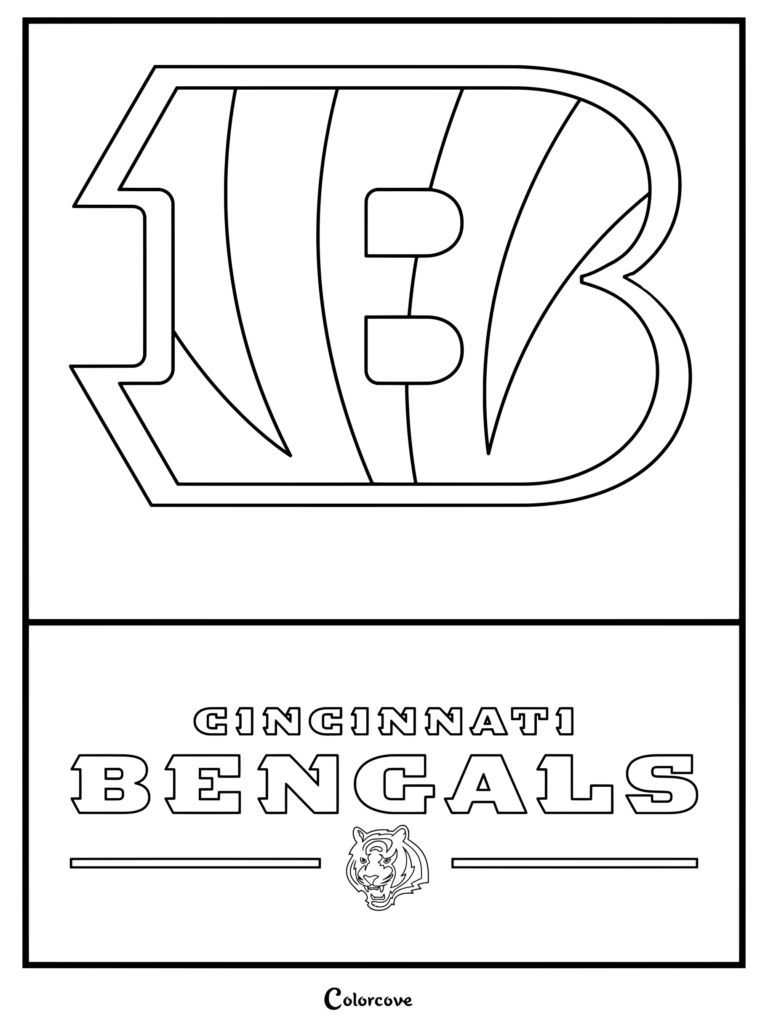Dibujo de Cincinnati Bengals con el logotipo y el texto del equipo de la NFL.
