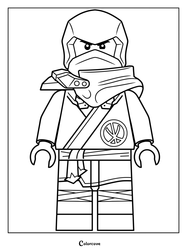 Dibujo para colorear de Kai de Ninjago: La rebelión de los dragones