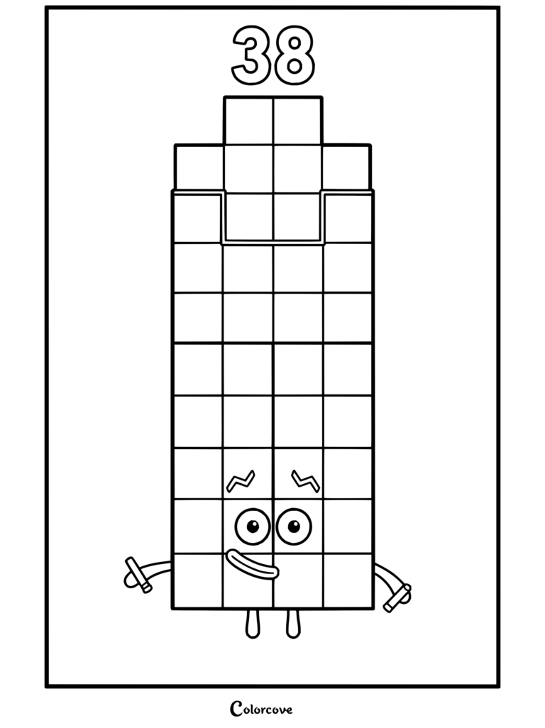Coloriage de Trente-huit de Numberblocks