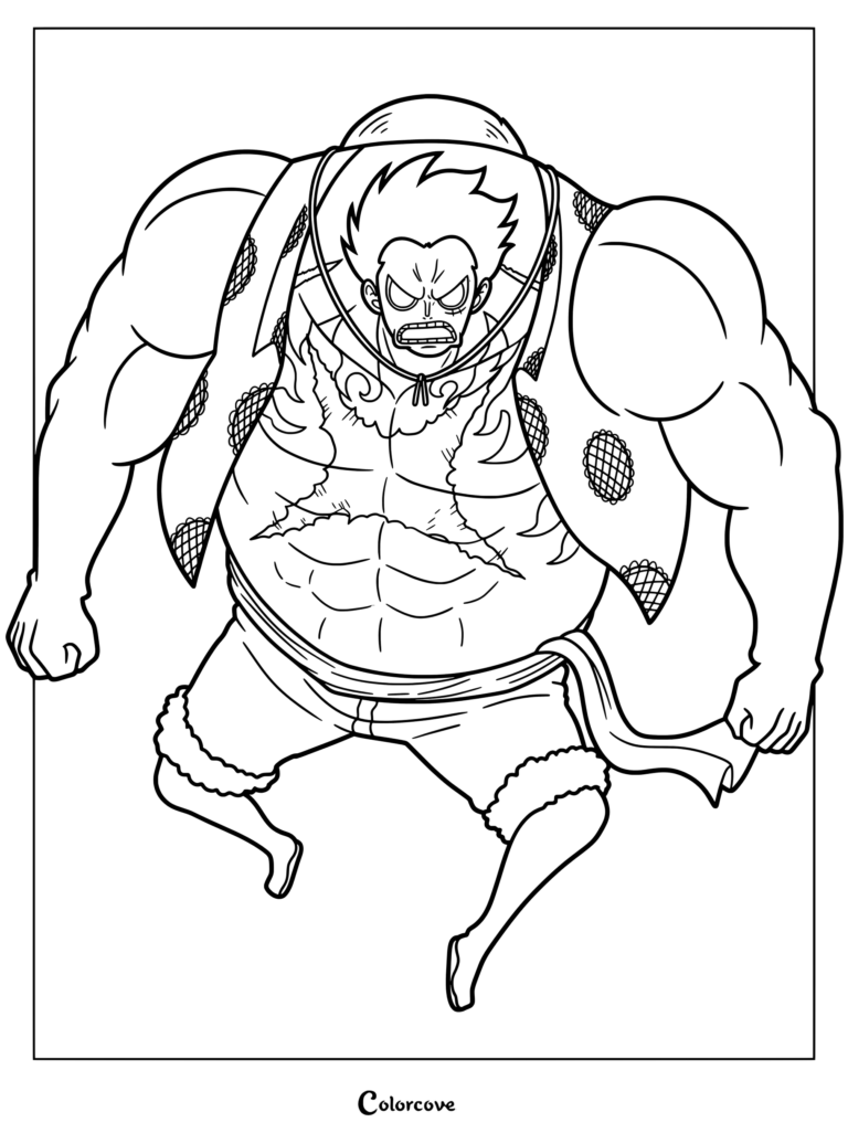 Duffy using Gomu Gomu no MiGear 4 Techniques coloring page