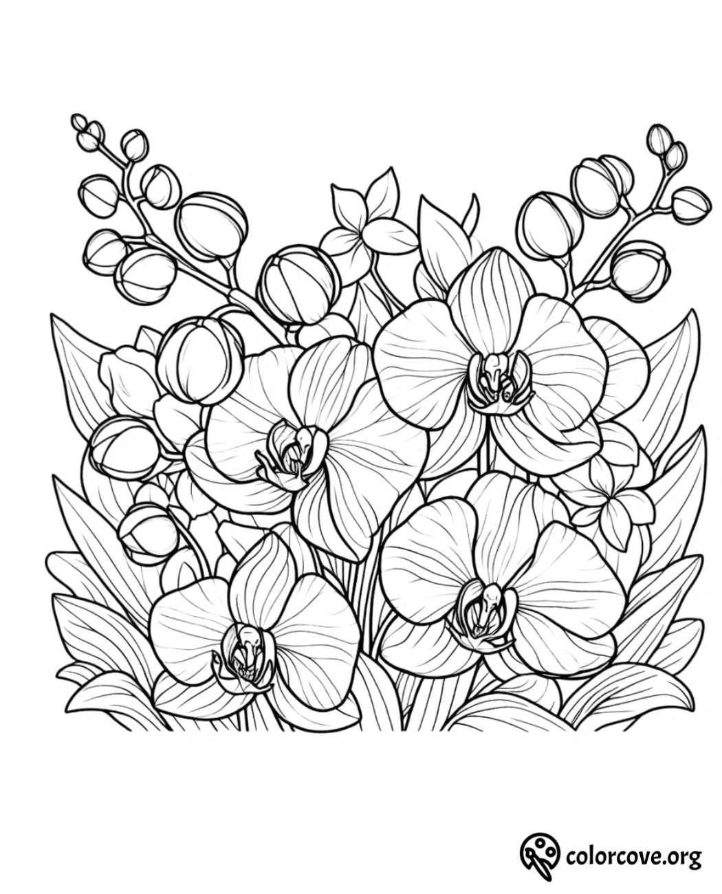 a black and white drawing of flowers