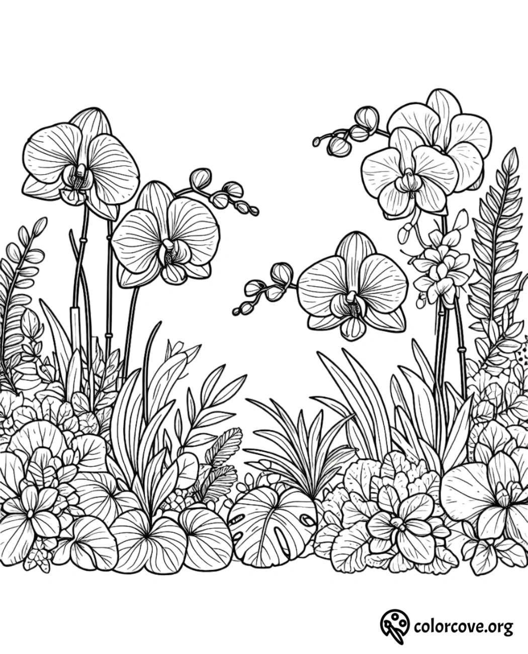 a black and white drawing of flowers