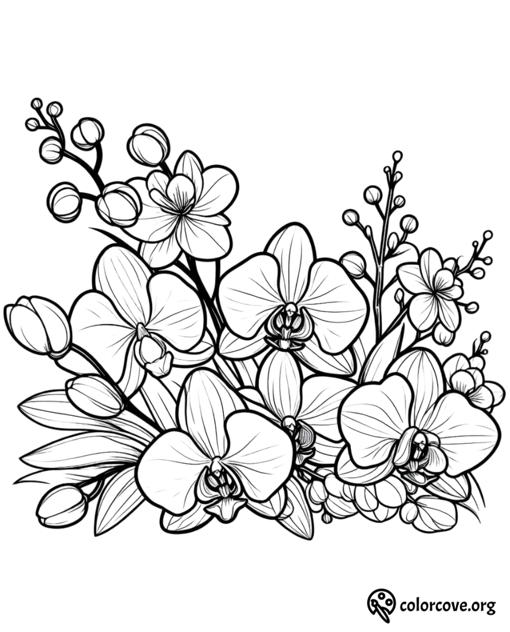 a black and white drawing of flowers