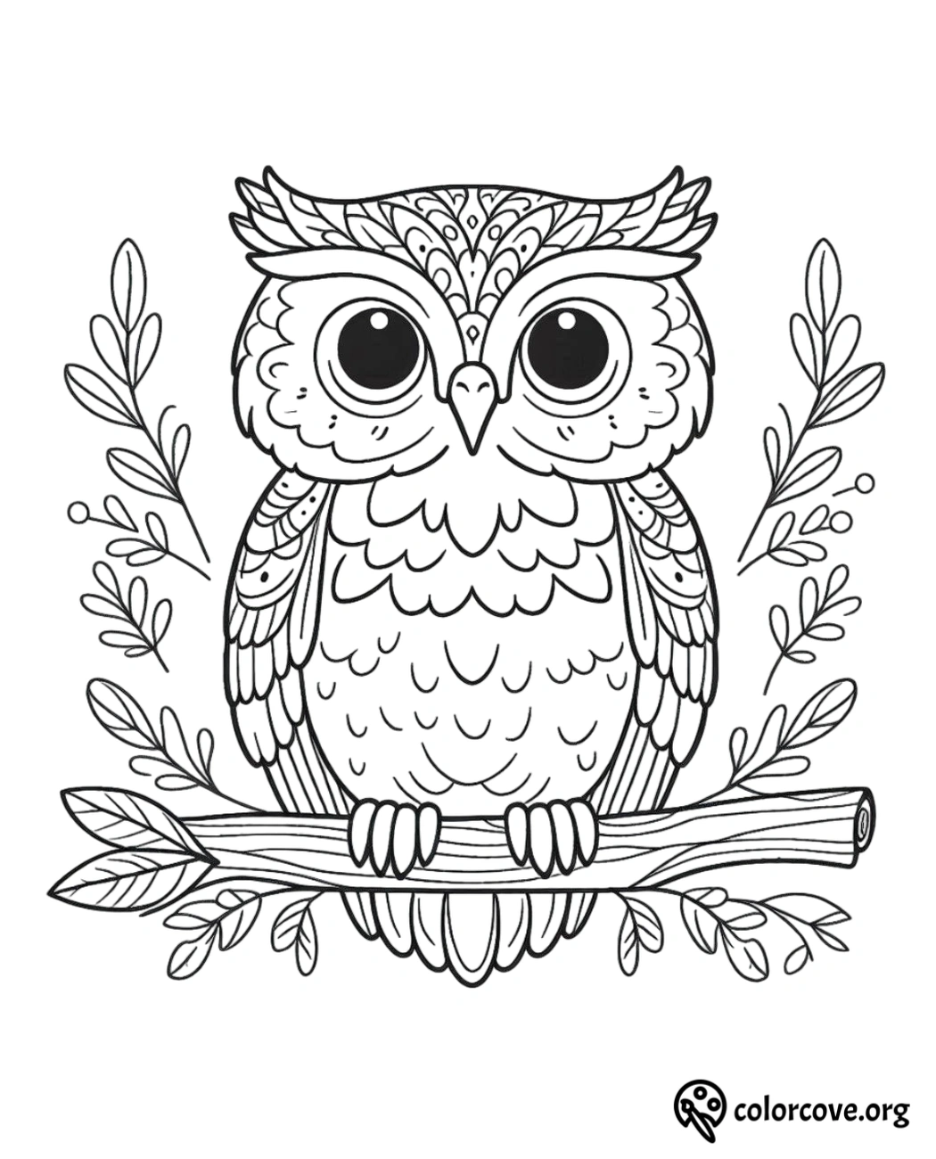 a black and white drawing of an owl