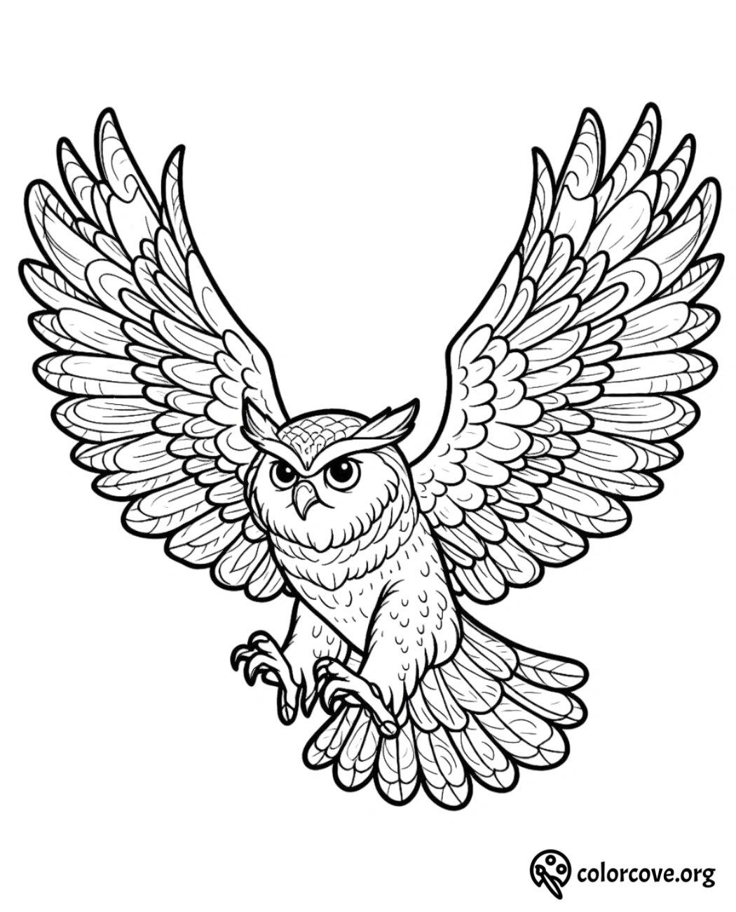 a black and white drawing of an owl