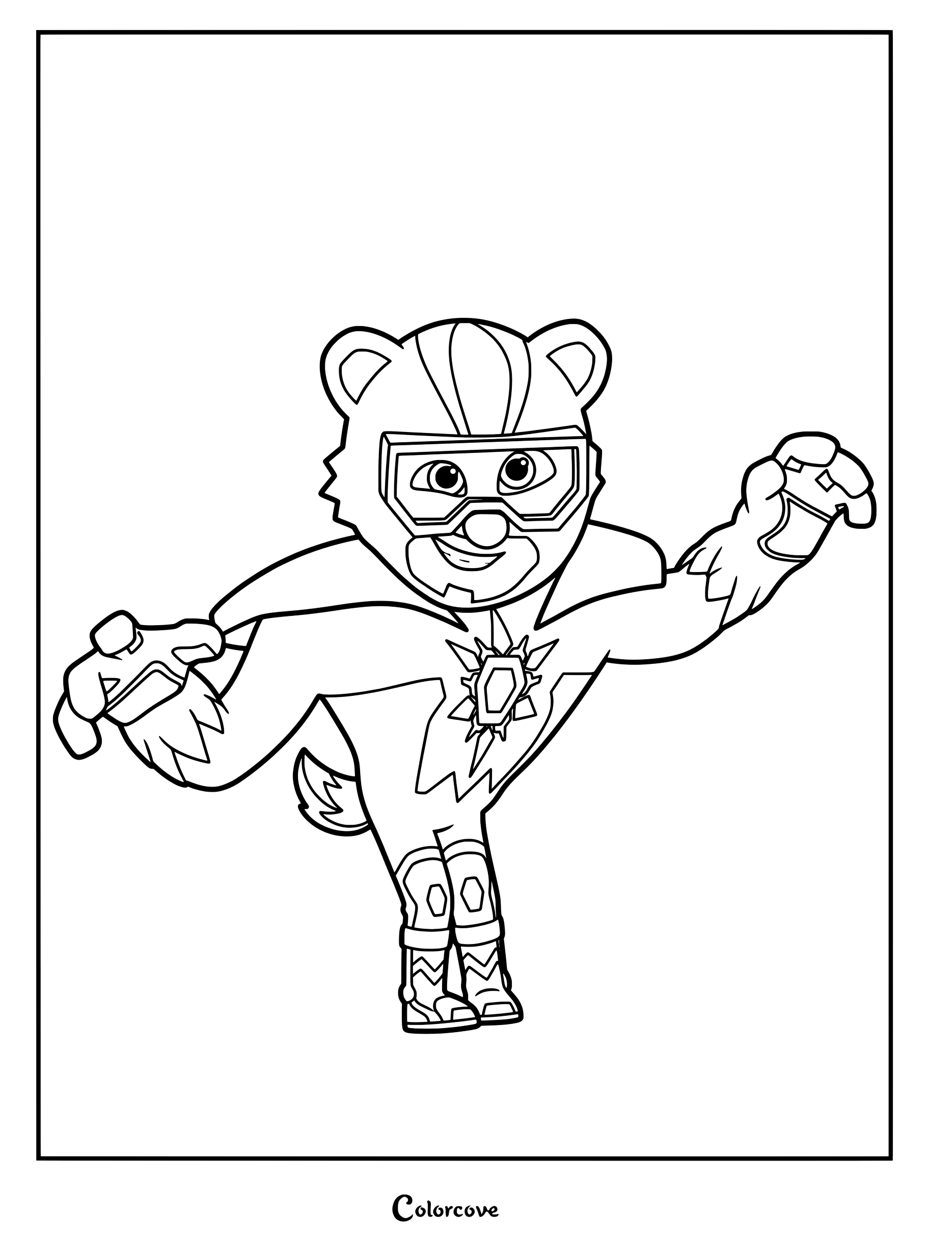 Dibujo para colorear de Ice Cub, el superhéroe oso polar de PJ Masks Power Heroes