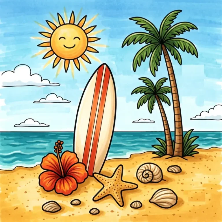 25 Relaxing Palm Tree Coloring Pages: Tropical Haven