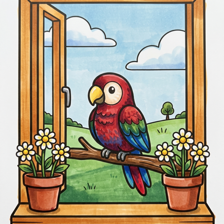 30 Dibujos de Loros para Colorear Tropicales