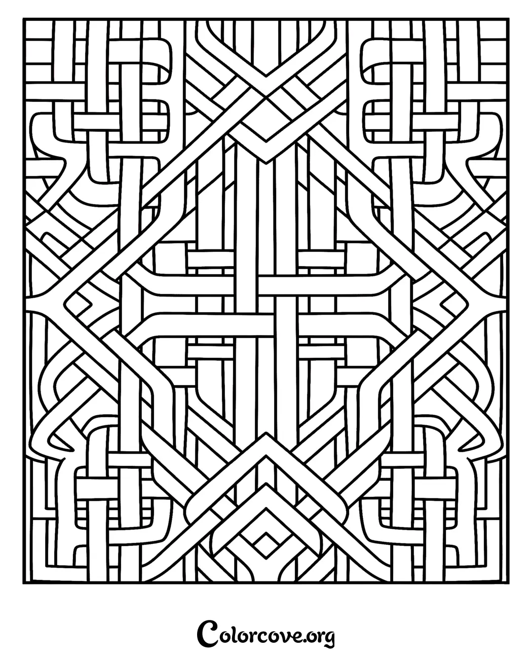Unwind with this captivating geometric pattern coloring page designed to challenge your focus and spark creativity. Simply download and print this detailed abstract design for an instant stress-relieving art activity.