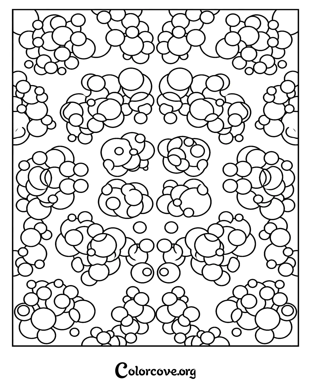 Unwind with this intricate abstract pattern coloring page featuring overlapping circles. Download and print this calming geometric design in seconds for a relaxing creative activity.