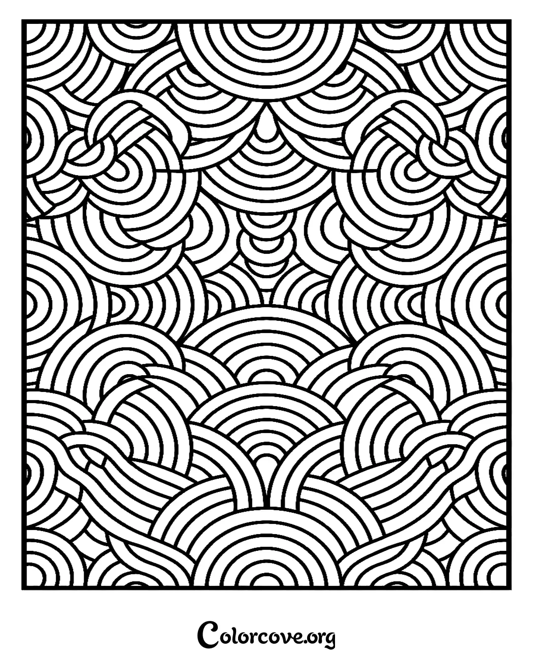 Unwind with this relaxing abstract pattern coloring page featuring flowing geometric waves. Print this beautiful design in seconds and enjoy a creative mindful coloring experience.