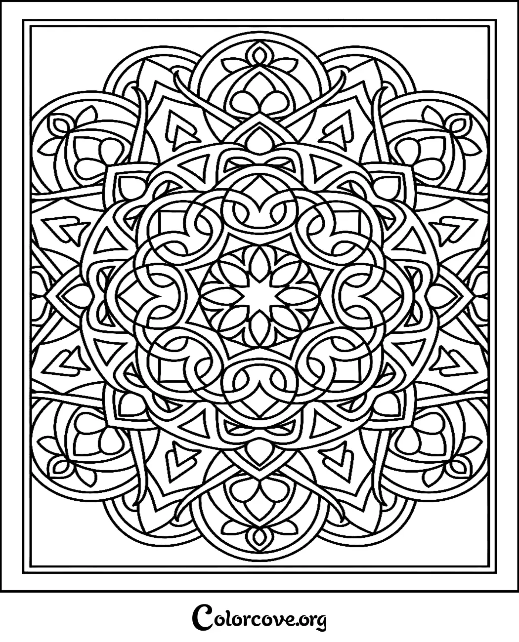 Unwind with this beautiful and intricate mandala pattern coloring page, perfect for mindful relaxation. Print this high-quality geometric design in seconds and start coloring your own creative masterpiece today.