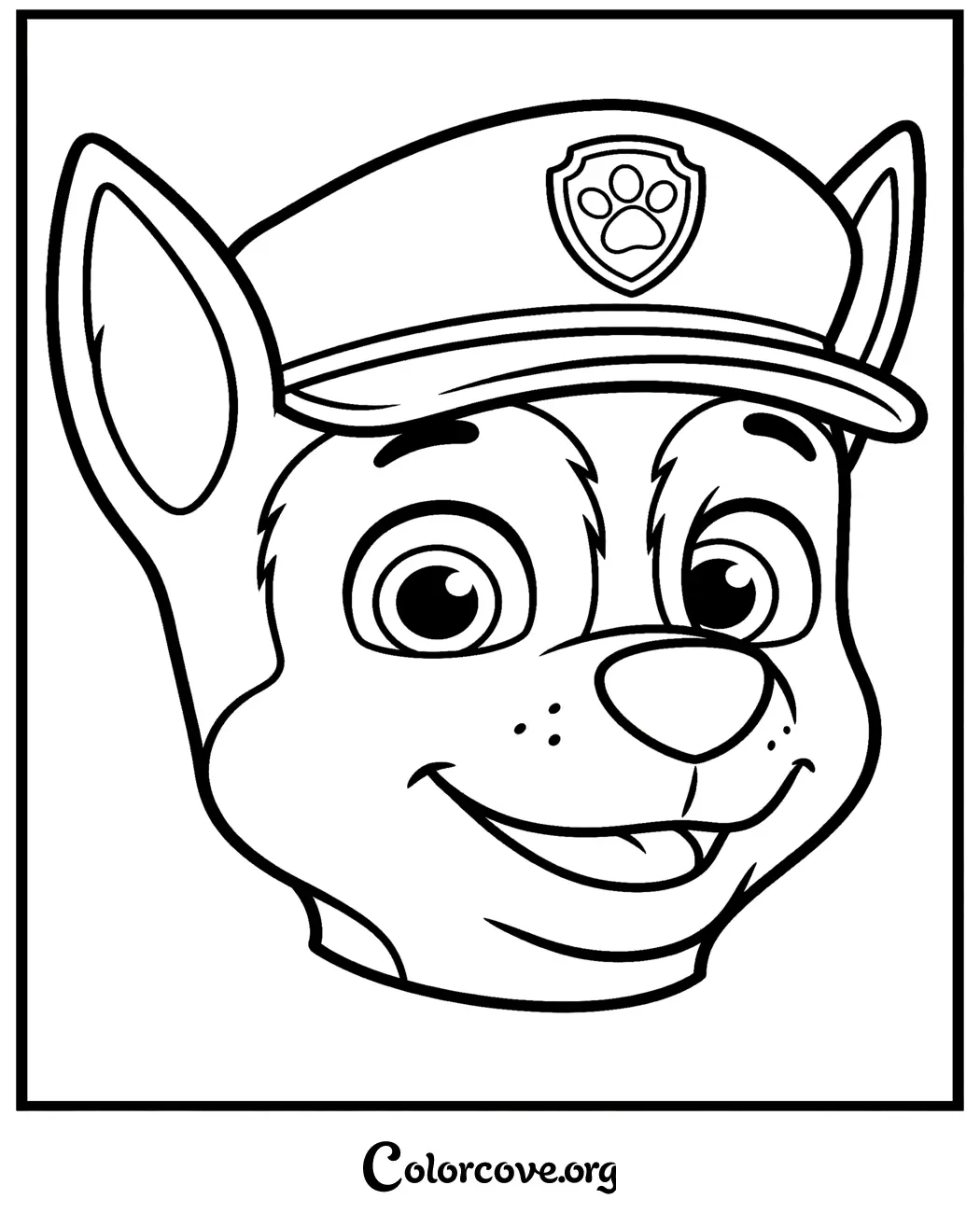 Bring your favorite Paw Patrol character to life with this fun Chase coloring page. Simply print this high-quality, easy-to-color template and start your creative adventure today!