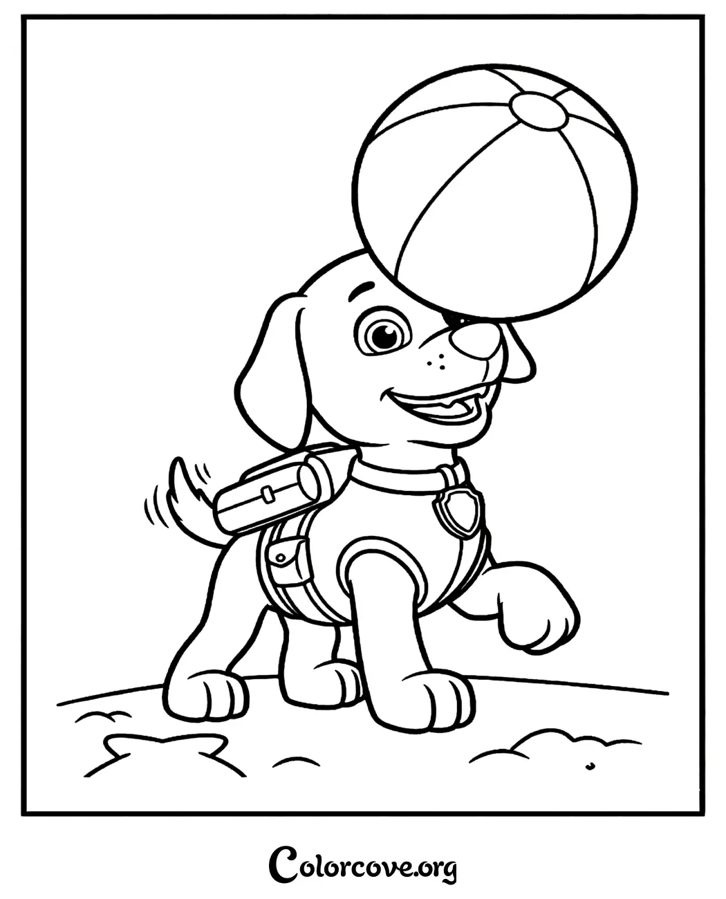 Bring the fun of Adventure Bay to life with this free printable Paw Patrol coloring page featuring Marshall and his beach ball. It is the perfect activity for kids who love the heroic pups and can be printed in seconds.