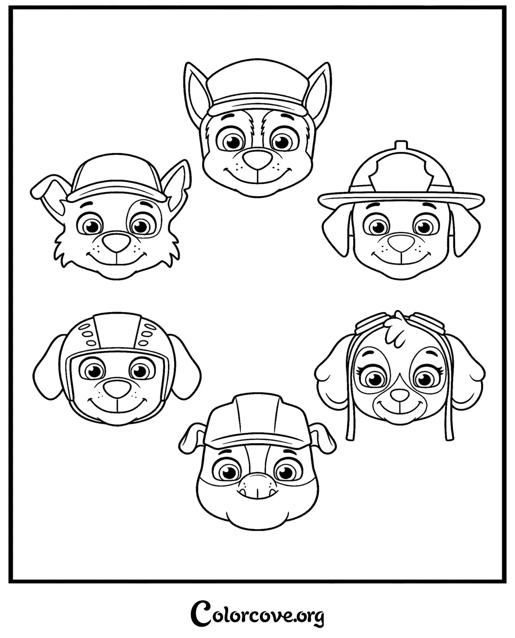 Bring the pups to life with this fun Paw Patrol team faces coloring page! It is free to print and perfect for young fans of the show who love creative coloring activities.