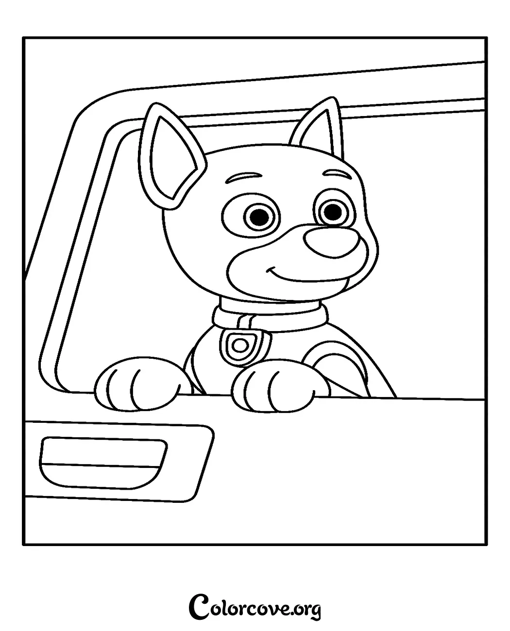 Join Chase on his next adventure with this fun Paw Patrol coloring page. Simply download and print this high-quality coloring sheet for hours of creative fun for your little Paw Patrol fan.