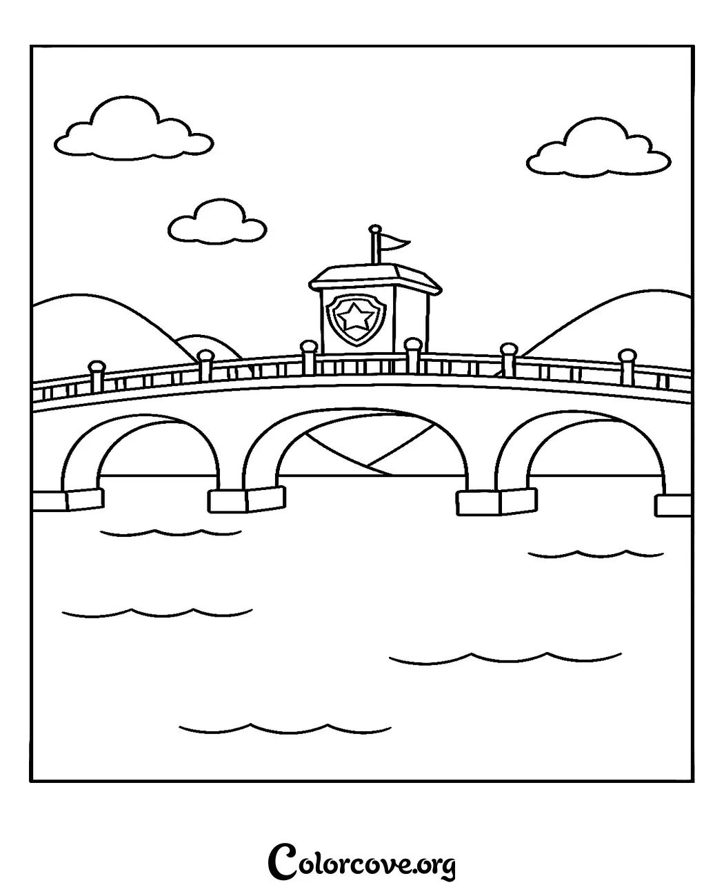 Bring Adventure Bay to life with this fun Paw Patrol bridge coloring page. Download and print this high-quality coloring sheet for kids in seconds.