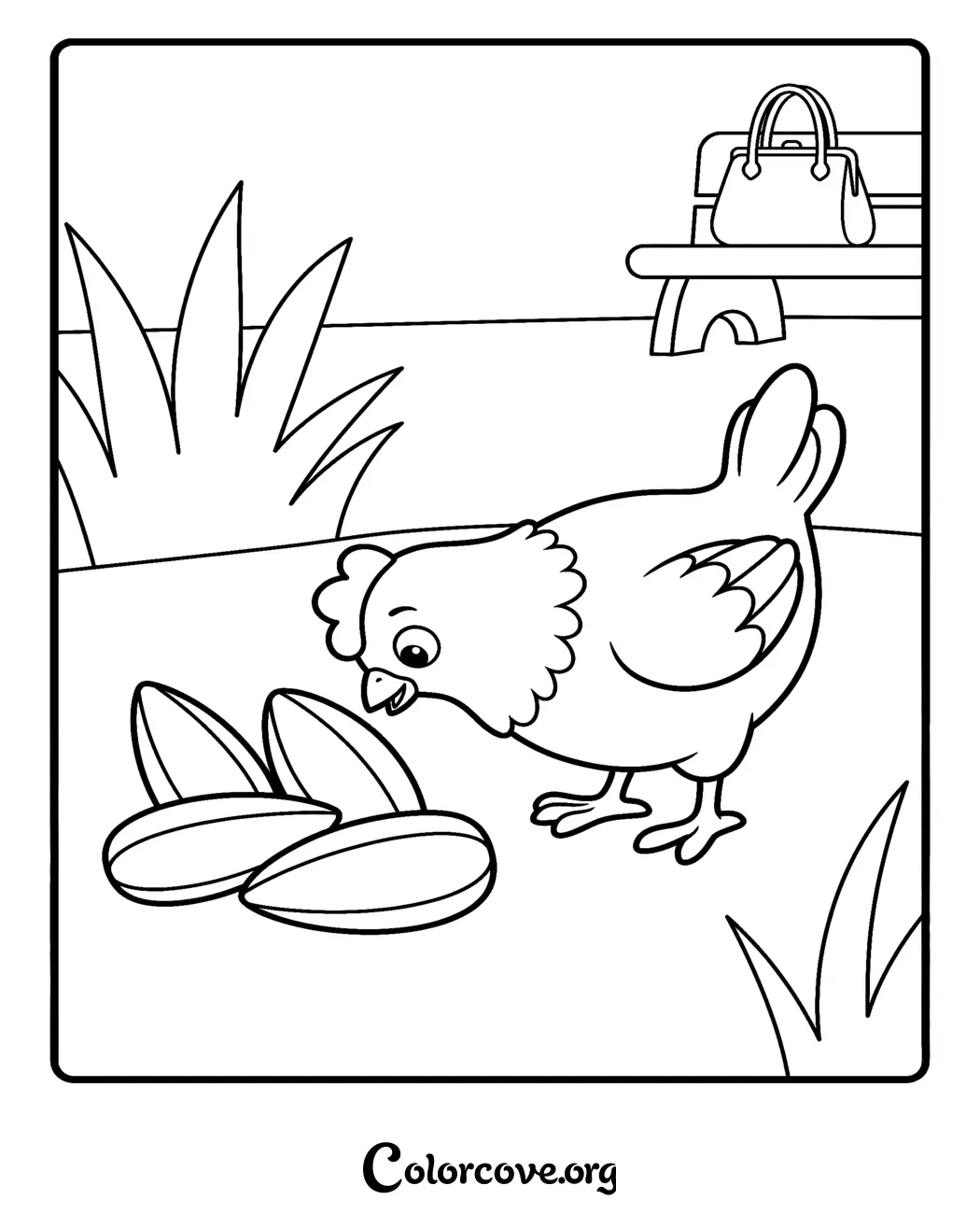 Bring Mayor Goodway's favorite pet to life with this fun Chickaletta from Paw Patrol coloring page. Download and print this adorable scene of Chickaletta eating seeds in seconds for free!