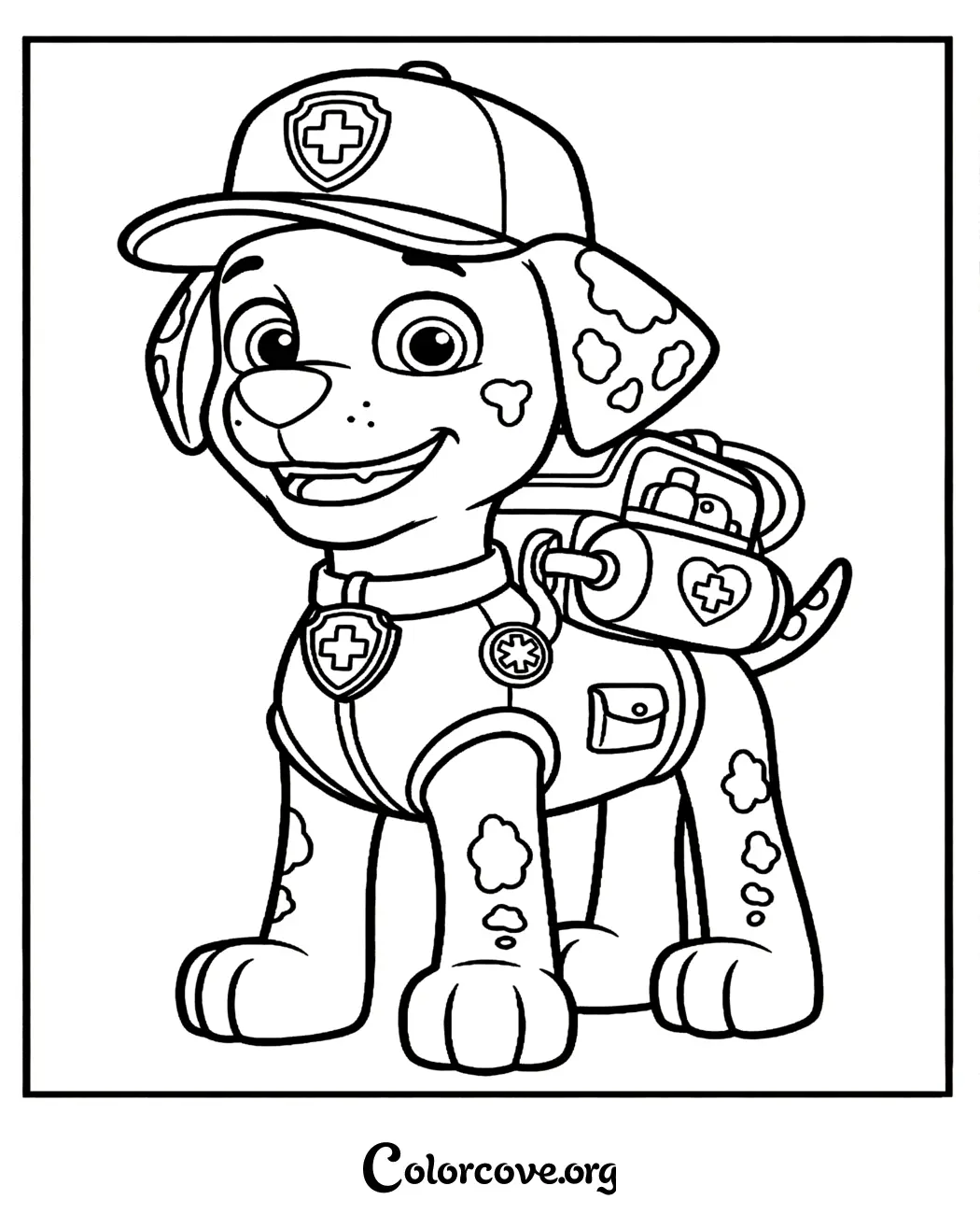 Bring your favorite Paw Patrol character to life with this free printable Marshall coloring page. It is perfect for kids who love the heroic Dalmatian fire pup and can be printed in seconds for instant creative fun.