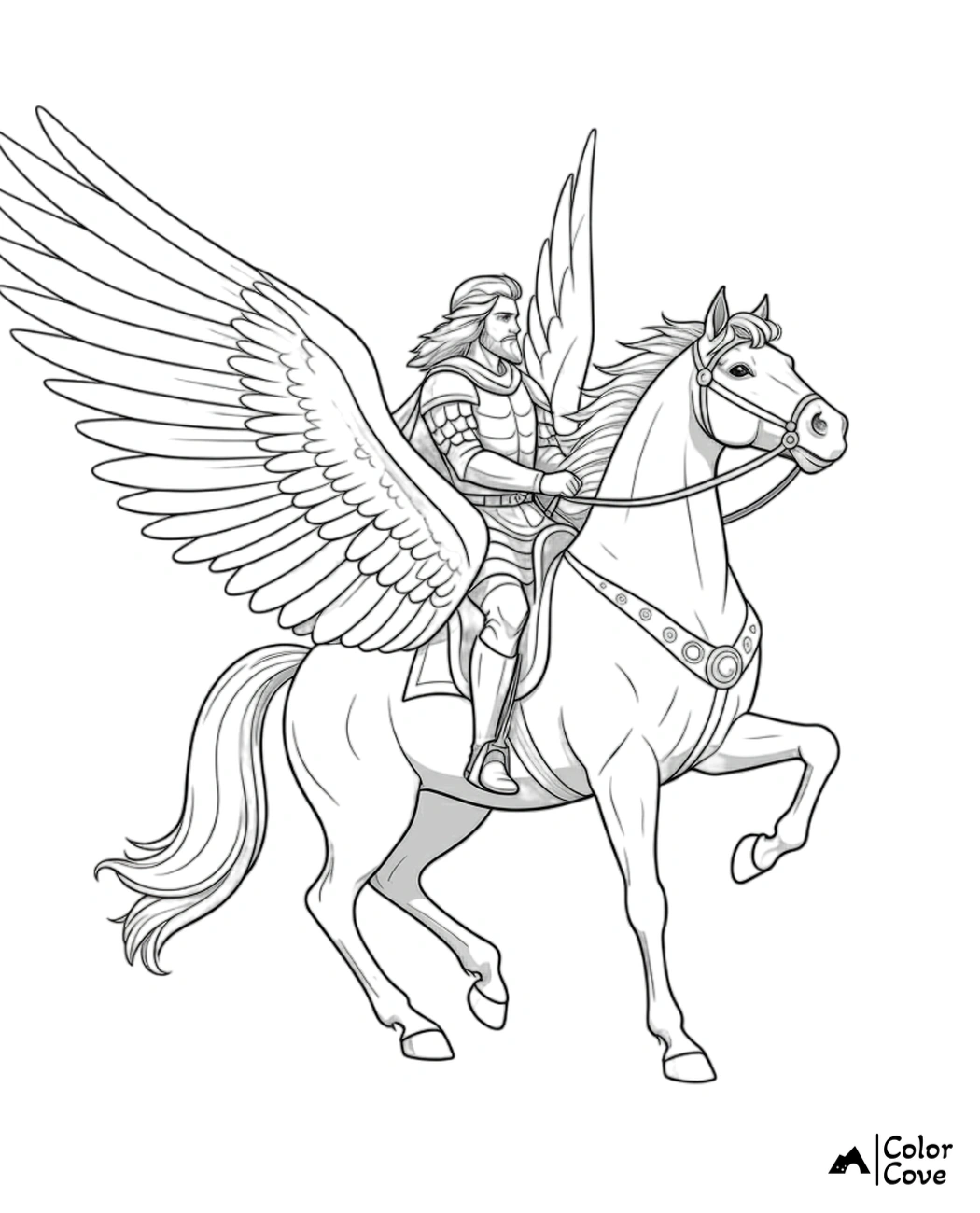 a drawing of a man riding a horse