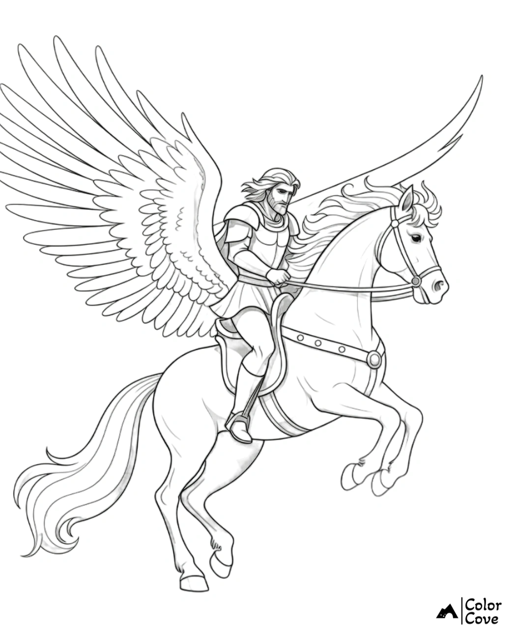 a drawing of a man riding a horse