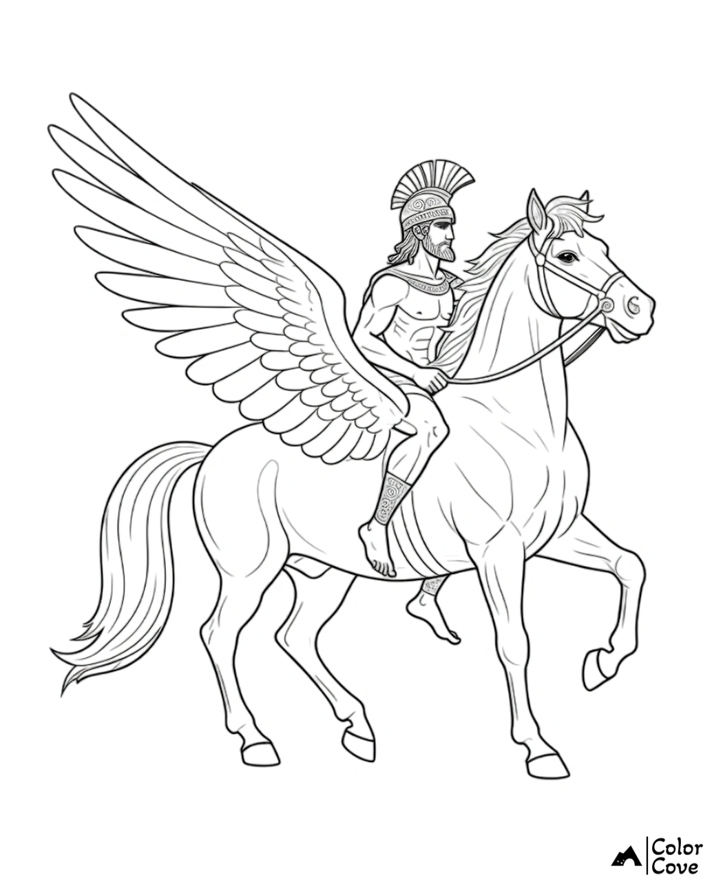 a drawing of a man riding a horse