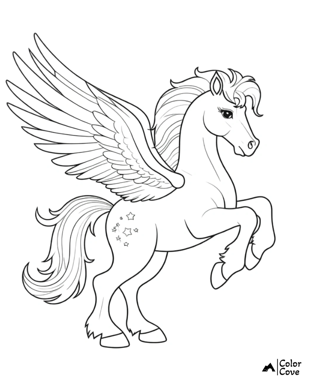 a drawing of a horse with wings