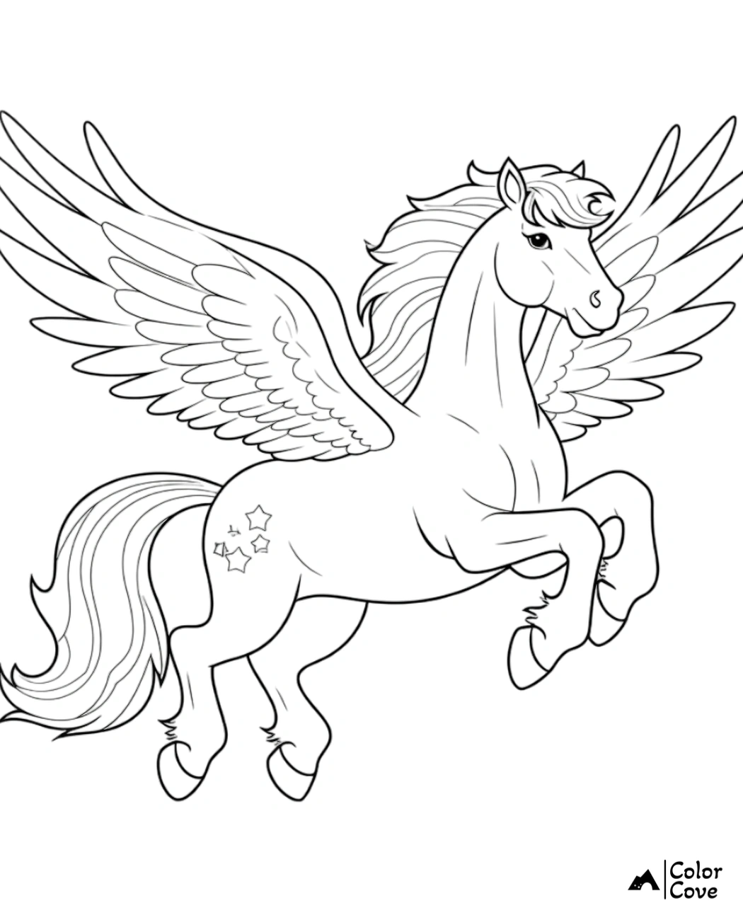 a horse with wings and stars