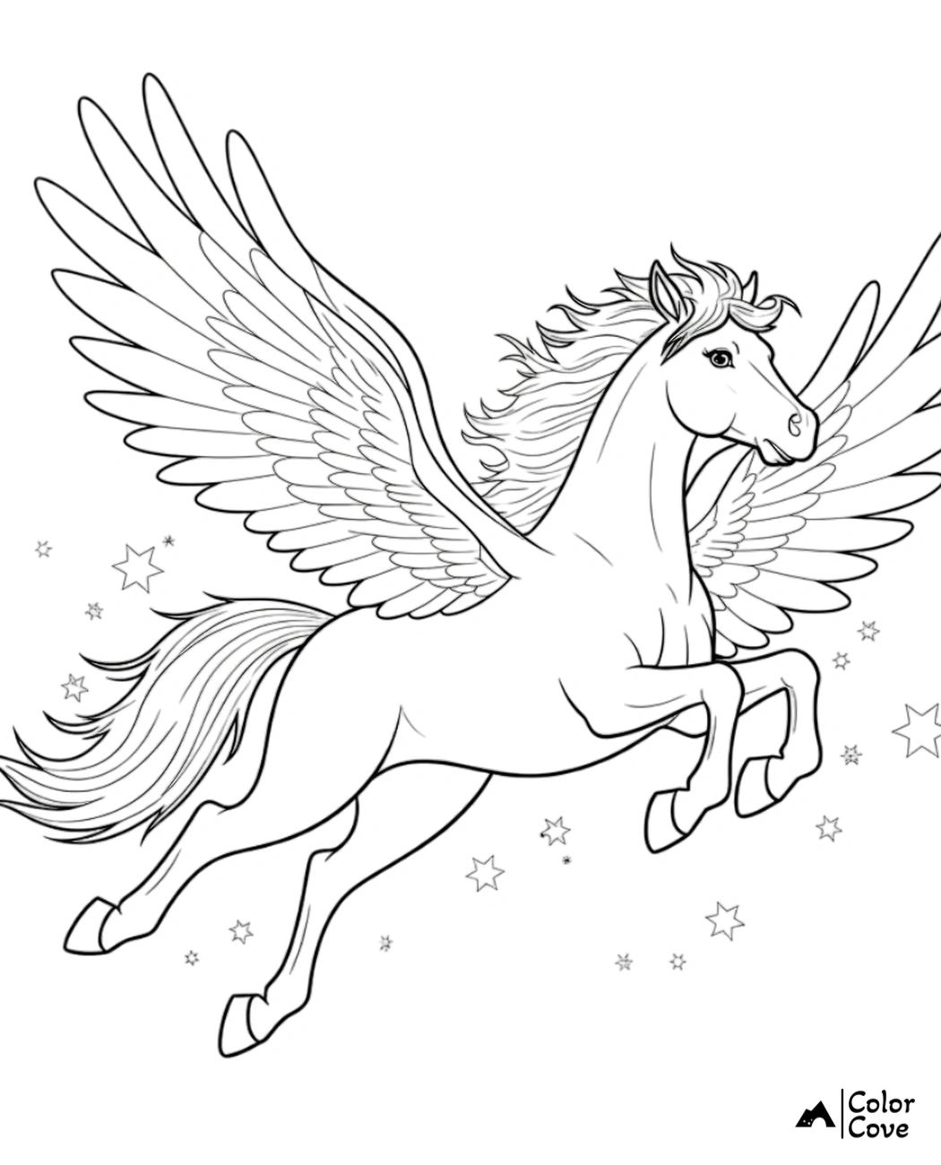 a horse with wings and mane