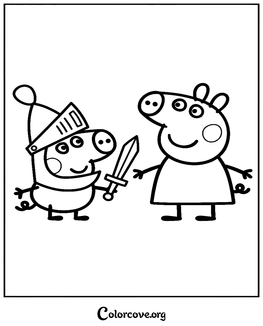 Bring this fun adventure to life with our free Peppa Pig knight coloring page. Download and print this high-quality coloring sheet in seconds for endless creative fun.
