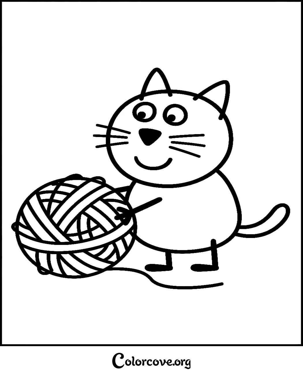 Bring this adorable cat to life with your favorite colors! This easy-to-print coloring page features a fun design inspired by the classic Peppa Pig animation style, perfect for kids and toddlers.