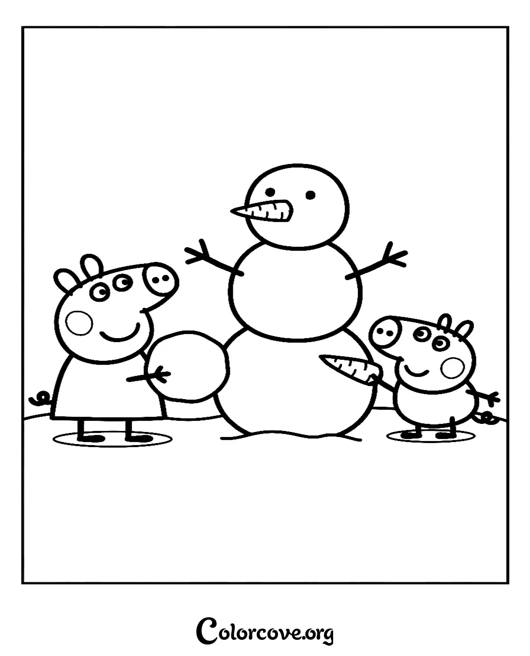 Bring some winter joy to your home with this adorable Peppa Pig and George coloring page! Simply download and print this free activity for hours of creative fun.