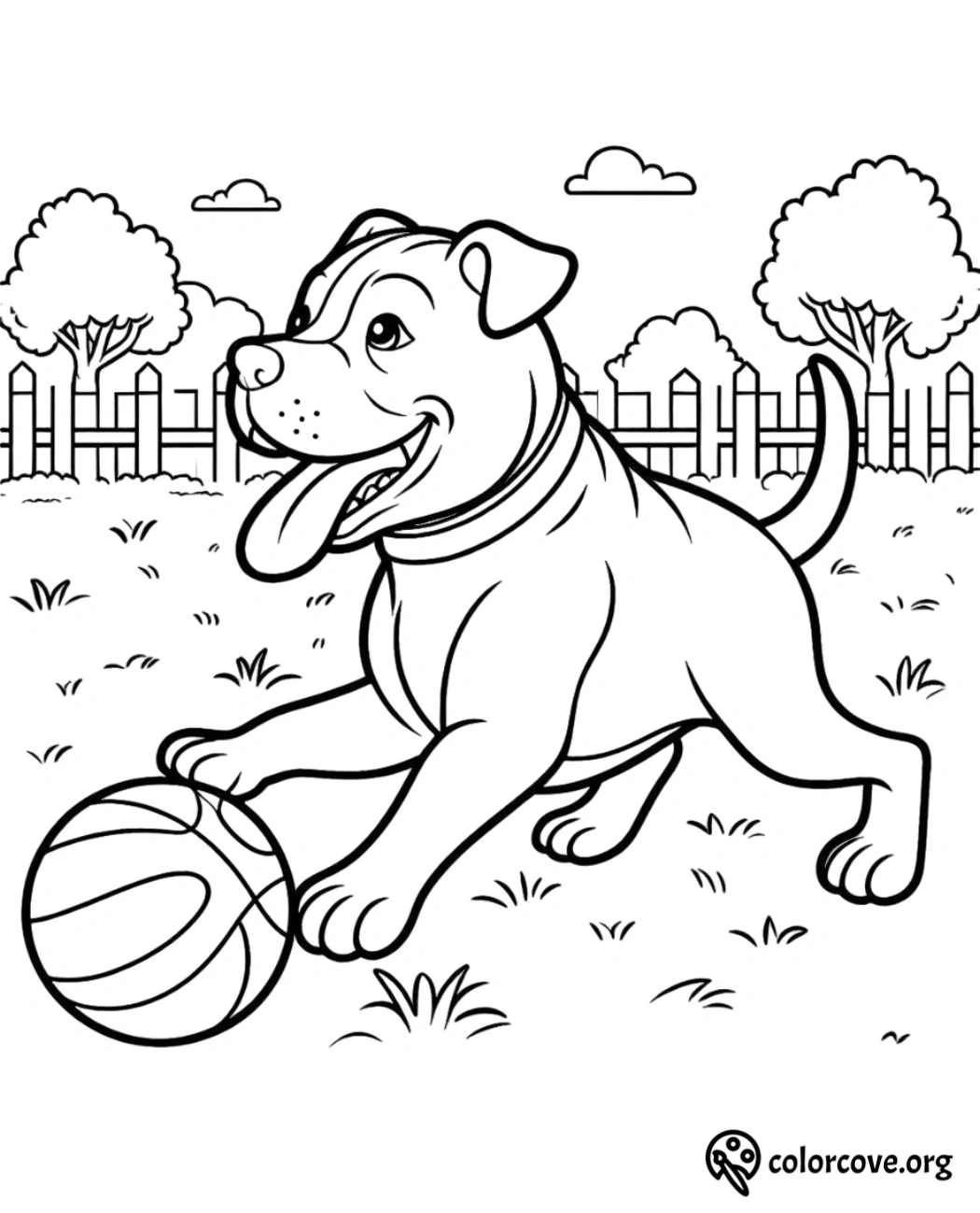 a dog playing with a ball