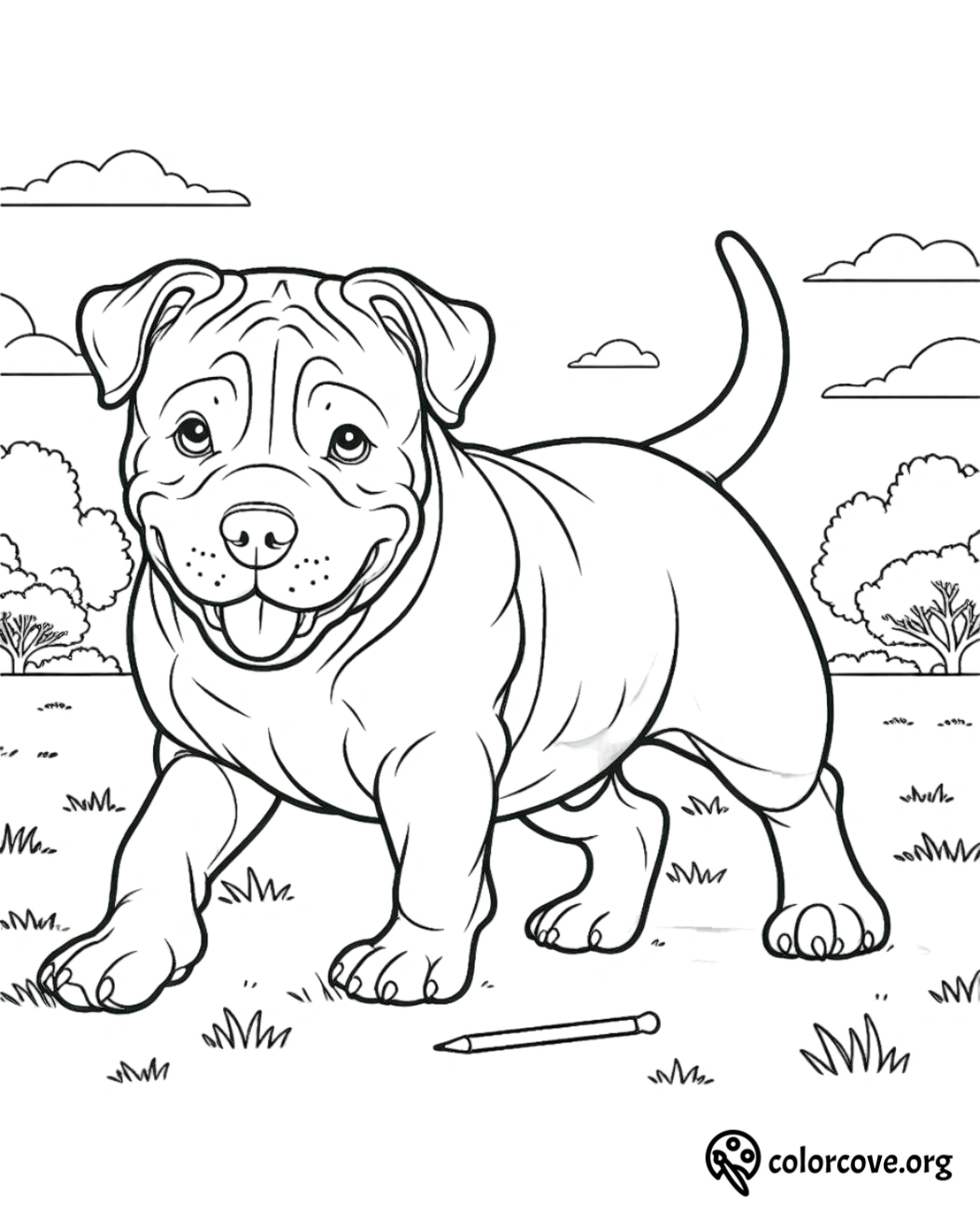 a black and white drawing of a dog