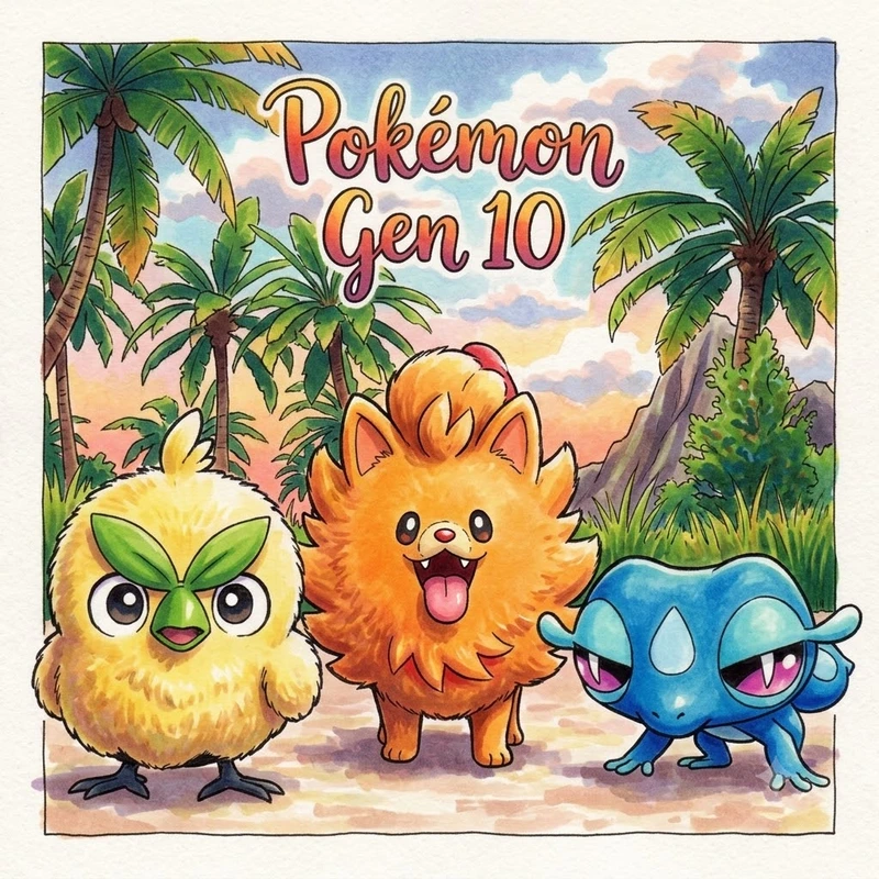 4 Pokemon Gen 10 Coloring Pages: Exclusive Starter Designs