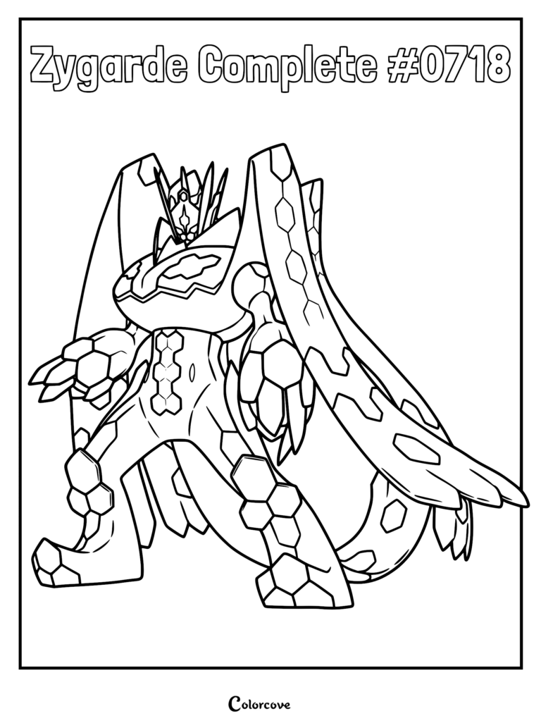 Zygarde Complete Form stands in a powerful, imposing pose.