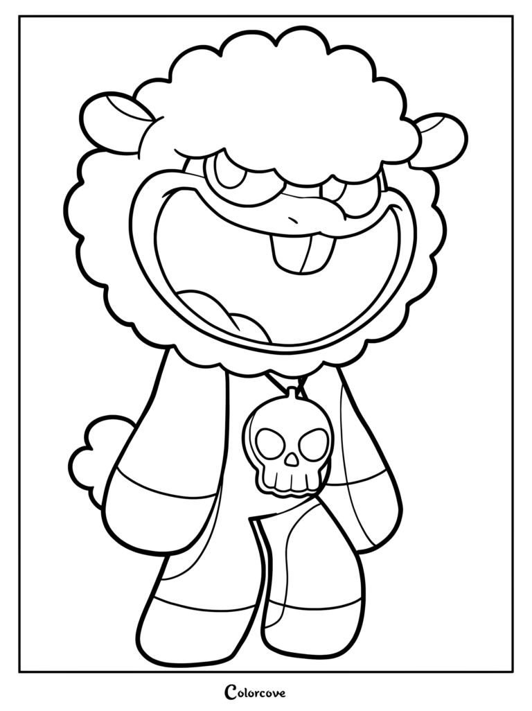 Baba Chops from Poppy Playtime as a printable coloring page.