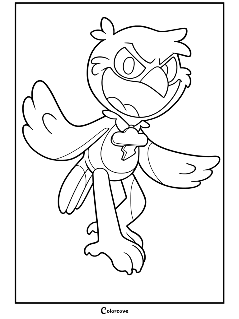 Poe Nightmare Critters coloring page from Poppy Playtime